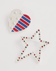 Chico's Americana Brooch Set of Two