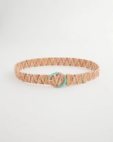 Chico's Raffia Wrapped Multi-Color Stretch Belt