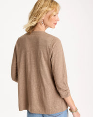 Chico's Linen Open Front Cardigan