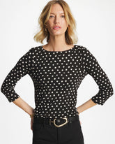Chico's Polka Dot Pima 3/4 Sleeve Tee