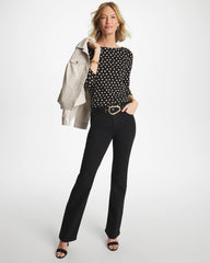 Chico's Polka Dot Pima 3/4 Sleeve Tee