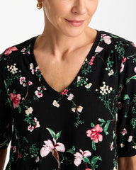 Chico's Kyoto Shirred Elbow Sleeve Tee