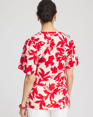 Chico's Floral Linen Popover Shirt