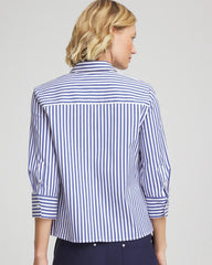 Chico's Stripe Mixing Poplin Shirt