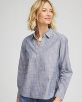 Chico's Chambray Striped Soft Popover