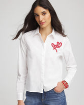 Chico's Crystal Heart Poplin Shirt