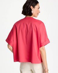Chico's Poplin Popover Dolman Top