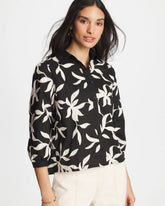 Chico's Embroidered Cropped Collared Shirt