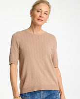 Chico's Ella Crewneck Pointelle Pullover Sweater