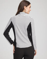 Chico's Zenergy® UPF Striped Block Half Zip
