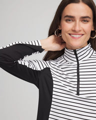 Chico's Zenergy® UPF Striped Block Half Zip