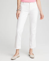 Chico's Girlfriend Frayed Cropped No Stain Jeans
