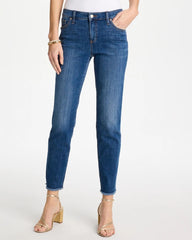 Chico's Girlfriend Slim Frayed Ankle Jeans