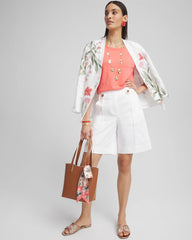 Chico's Sateen Tab-Front A-line Shorts