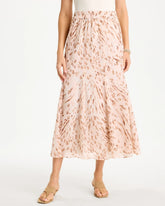 Chico's Cheetah Pull-On Godet Skirt