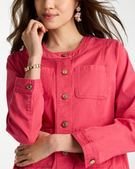 Chico's Collarless Twill Box Jacket