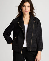 Chico's Embossed Knit Moto Jacket
