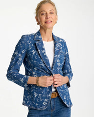 Chico's Jacquard Denim Blazer
