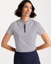 Chico's Zenergy® UPF Ruffle Striped Half Zip