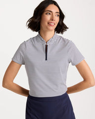 Chico's Zenergy® UPF Ruffle Striped Half Zip