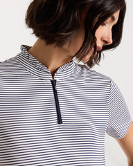 Chico's Zenergy® UPF Ruffle Striped Half Zip