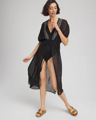 Chico's Miraclesuit® Beach Embroidered Long Kimono