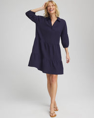 Chico's Woven Tiered Swim Cover-Up Dress