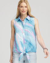 Chico's No Iron™ Linen Tie-Front Sleeveless Shirt