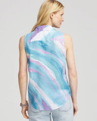 Chico's No Iron™ Linen Tie-Front Sleeveless Shirt