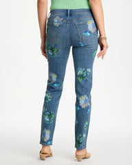 Chico's Girlfriend Slim Floral Ankle Jeans