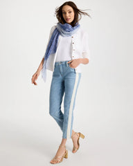 Chico's Girlfriend Ticking Stripe Crop Jeans