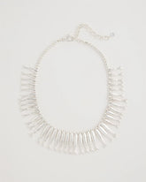 Chico's Silvertone Fish Collar Necklace