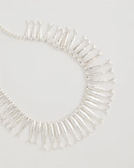Chico's Silvertone Fish Collar Necklace