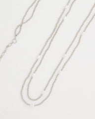 Chico's Pearlescent Bead Ball Long Necklace