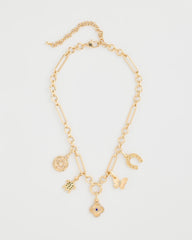 Chico's Shiny Goldtone Novelty Charm Necklace