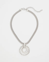 Chico's Silver Short Pendant Necklace