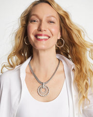 Chico's Silver Short Pendant Necklace