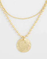 Chico's Short Gold Ball Chain Pendant