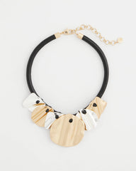 Chico's Crinkle Mixed Metal Bib Necklace