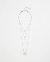 Chico's Silver Triple Pendant Necklace