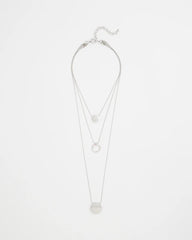 Chico's Silver Triple Pendant Necklace