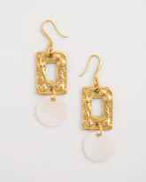 Chico's Pearl Hammered Drop Earrings