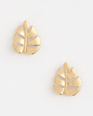 Chico's Palm Frond Stud Earrings