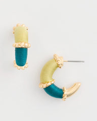Chico's Goldtone Two-Tone Threaded Hoop Earrings