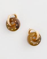 Chico's Neutral Resin Drop Hoop Earrings