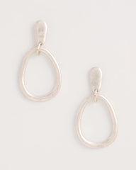 Chico's Silvertone Open Circle Drop Earrings
