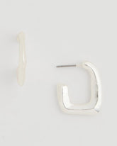 Chico's Mini Silvertone Square Earrings