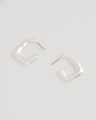 Chico's Mini Silvertone Square Earrings