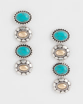 Chico's Turquoise Mixed Metal Linear Earrings