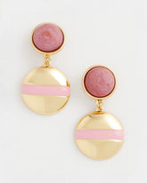 Chico's Pink Enamel Sphere Drop Earrings